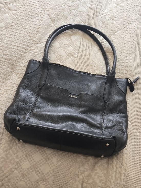 Lodis Handbags - Lodis Black Pebbled Leather Tote Quiet Luxury Normcore Classic Shoulder Bag